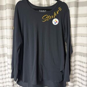 Steelers Black Long Sleeve Women's Top, 1X